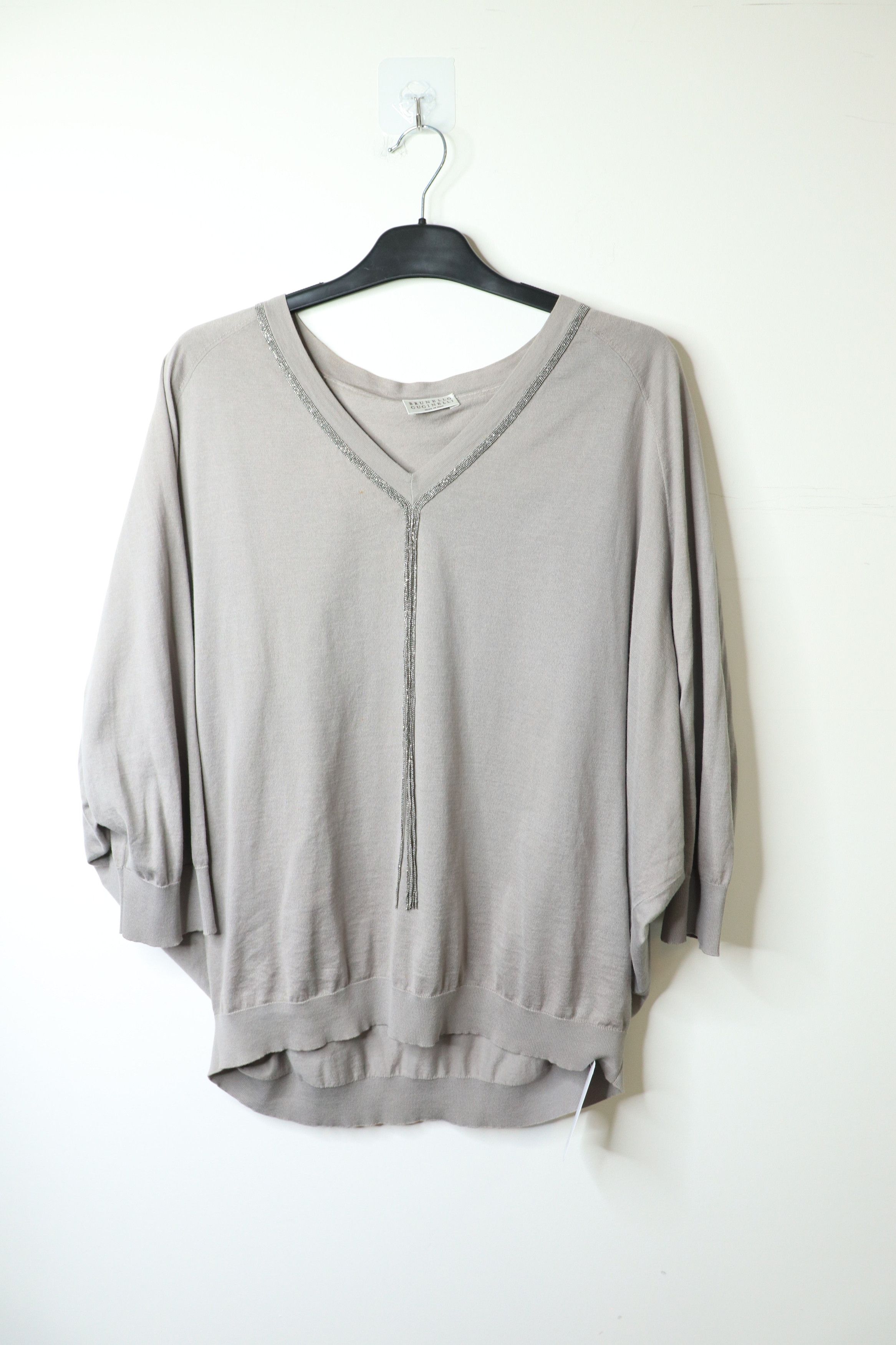 Brunello Cucinelli Grey sparkly beaded knit top - M Size M / US 6-8 / IT 42-44 - 1 Thumbnail