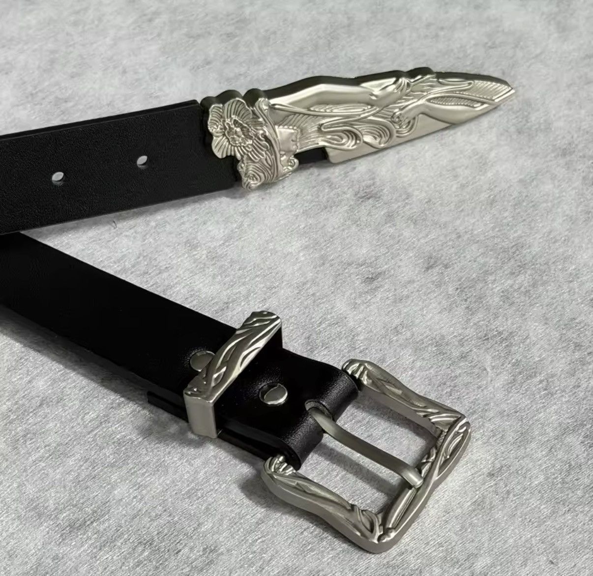 Other Western Punk Metal PU Leather Belt Size ONE SIZE - 3 Thumbnail