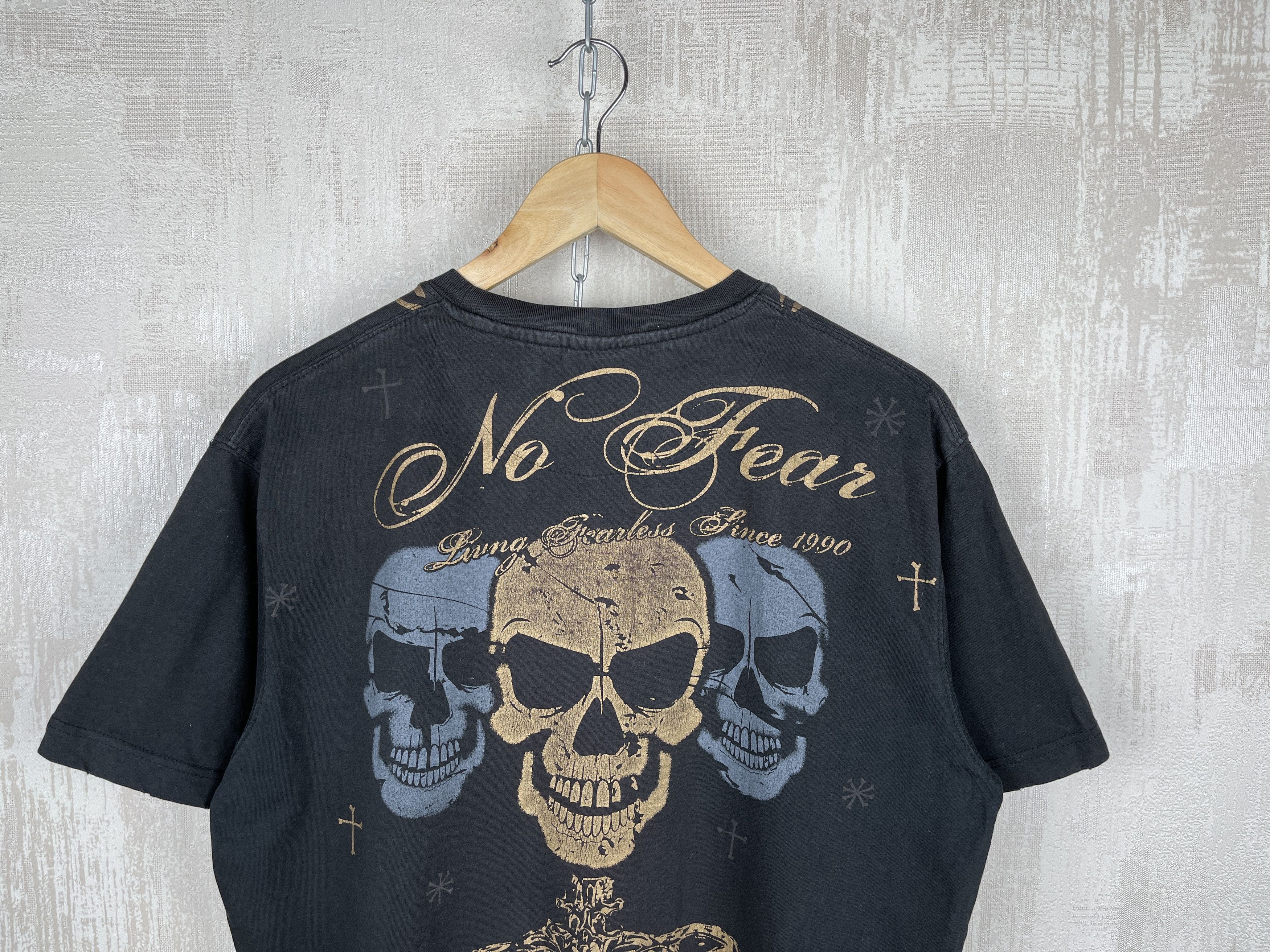 No Fear Vintage No Fear Prestige Apparel Skulls Distressed T-shirt Size US M / EU 48-50 / 2 - 17 Thumbnail
