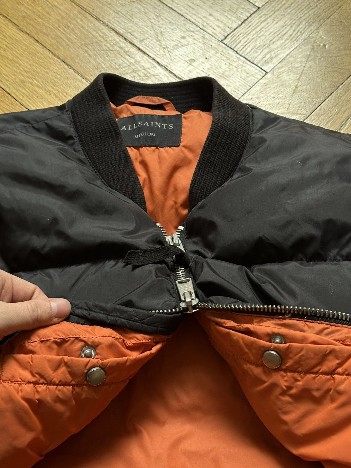 Allsaints Allsaints Puffer Down Mens Cropped Bomber Jacket Size US M / EU 48-50 / 2 - 6 Thumbnail