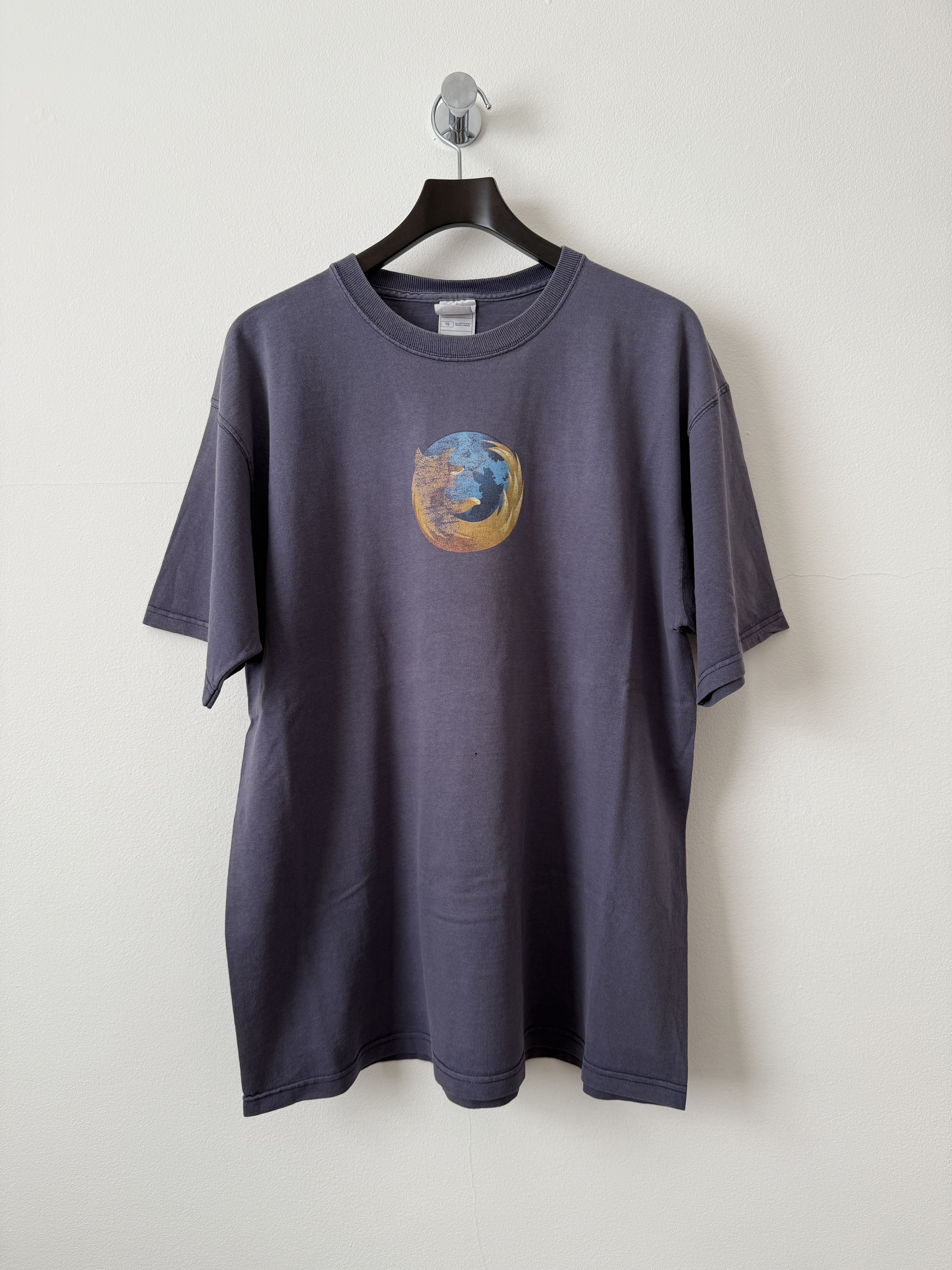 Pre-owned Fruit Of The Loom Vintage Mozilla Firefox Faded T-shirt In Blue