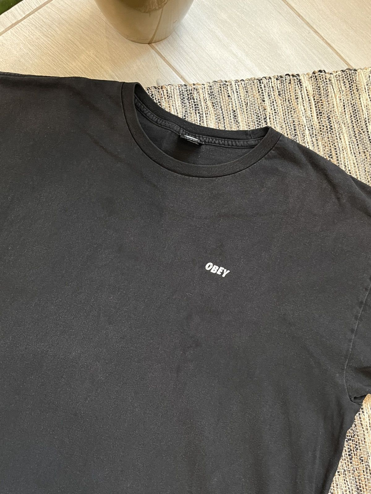 Obey Vintage Obey Tshirt Sk8 Faded Black blank tee big logo Size US XL / EU 56 / 4 - 4 Thumbnail