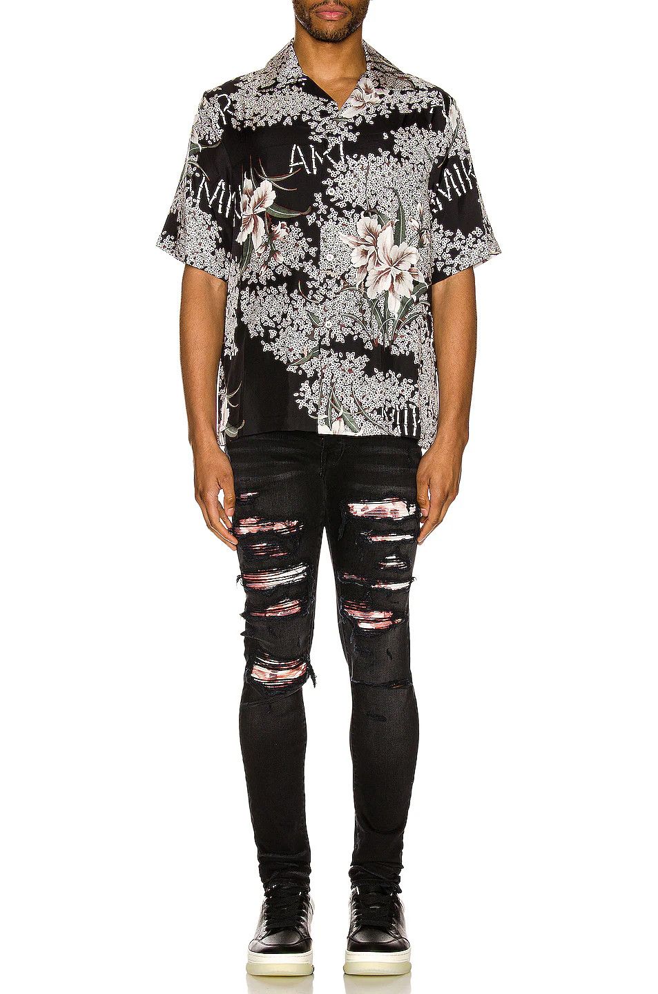 Amiri o1w1db10525 Tie Dye Bandana Thrasher Jeans in Black Size US 29 - 4 Thumbnail