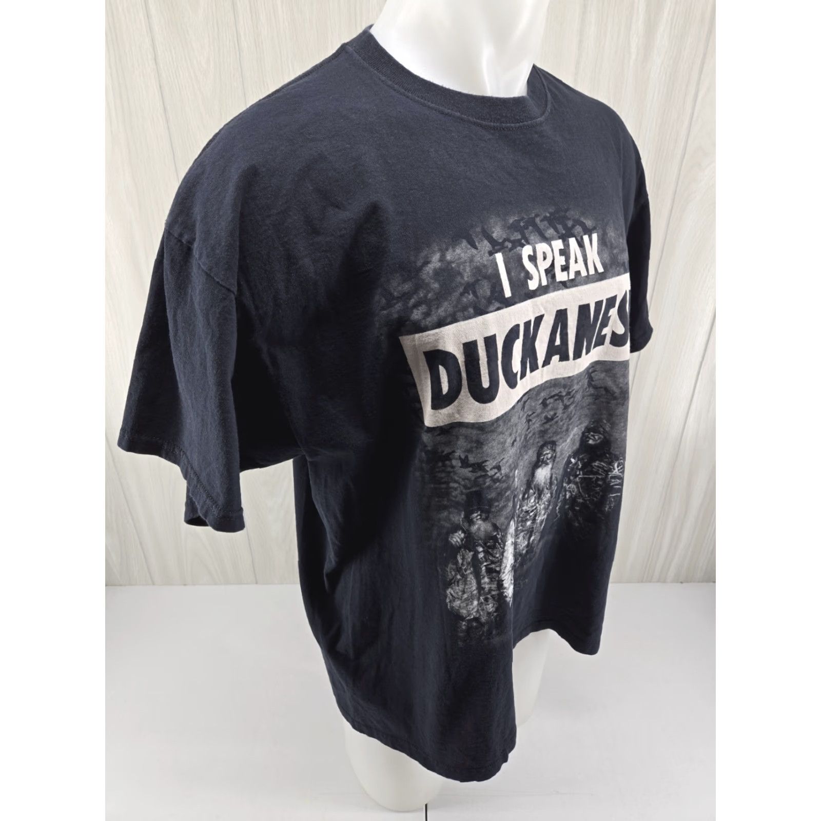 Vintage VINTAGE Duck Dynasty Shirt 2XL I Speak DUCKANESE Men Black 100% Cotton Graphic Tee Size US XXL / EU 58 / 5 - 7 Thumbnail