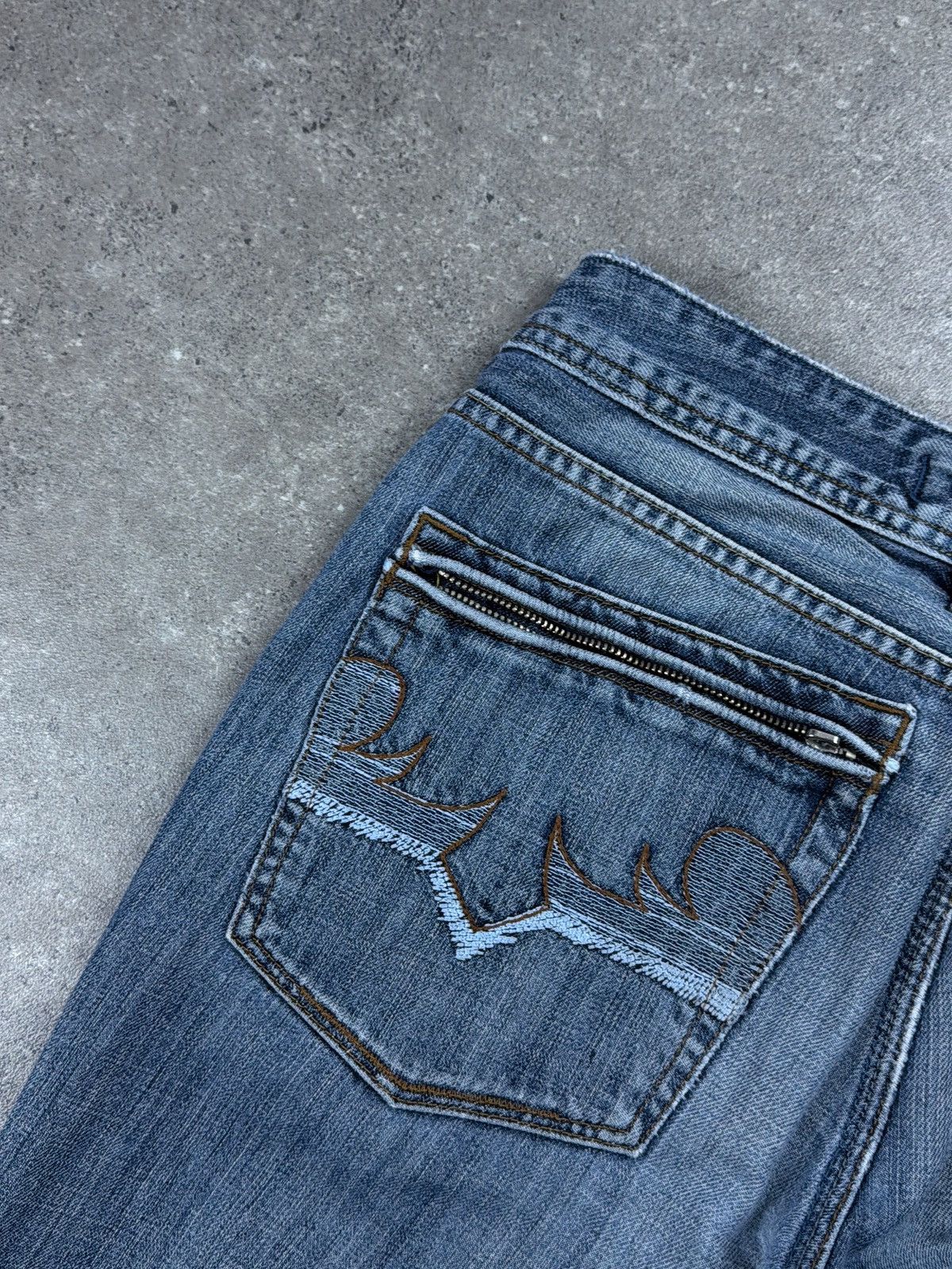 Diesel Vintage Flared Diesel Wash Denim Distressed Pants Japan Y2k Size US 35 - 4 Thumbnail
