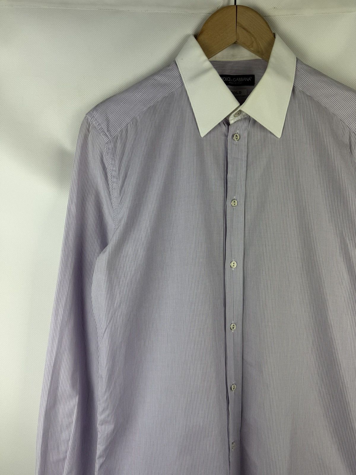 Dolce & Gabbana Dolce & Gabbana Gold L/S Button Up Dress Striped Shirt Size US M / EU 48-50 / 2 - 2 Thumbnail
