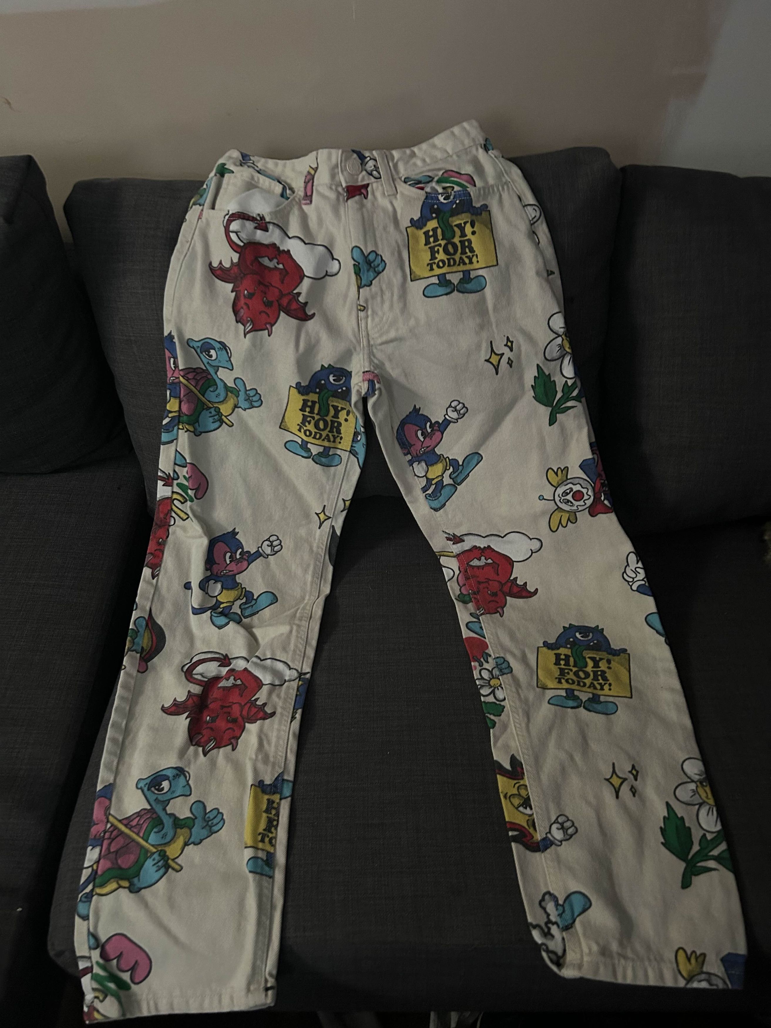 Bershka Denim Bershka Cartoon Jeans Size 28" / US 6 / IT 42 - 1 Thumbnail