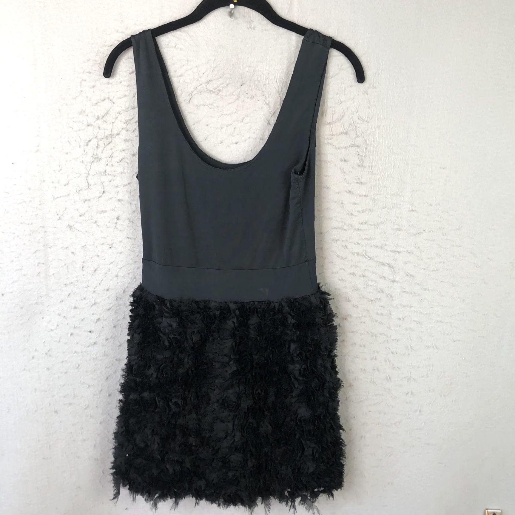 Zara Zara Basic Mini Dress Womens Medium Black Scoop Neck Party Faux Fur Size M / US 6-8 / IT 42-44 - 2 Thumbnail