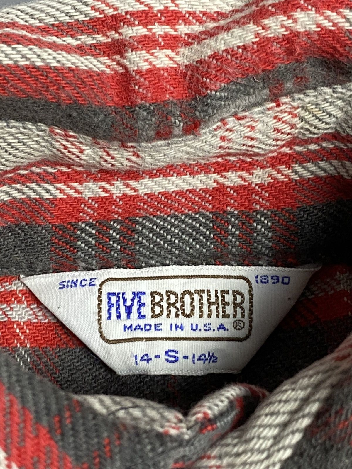FiveBrother Vintage 70s Five Brother USA Plaid Shirt Long Sleeve Size S Size US S / EU 44-46 / 1 - 23 Thumbnail