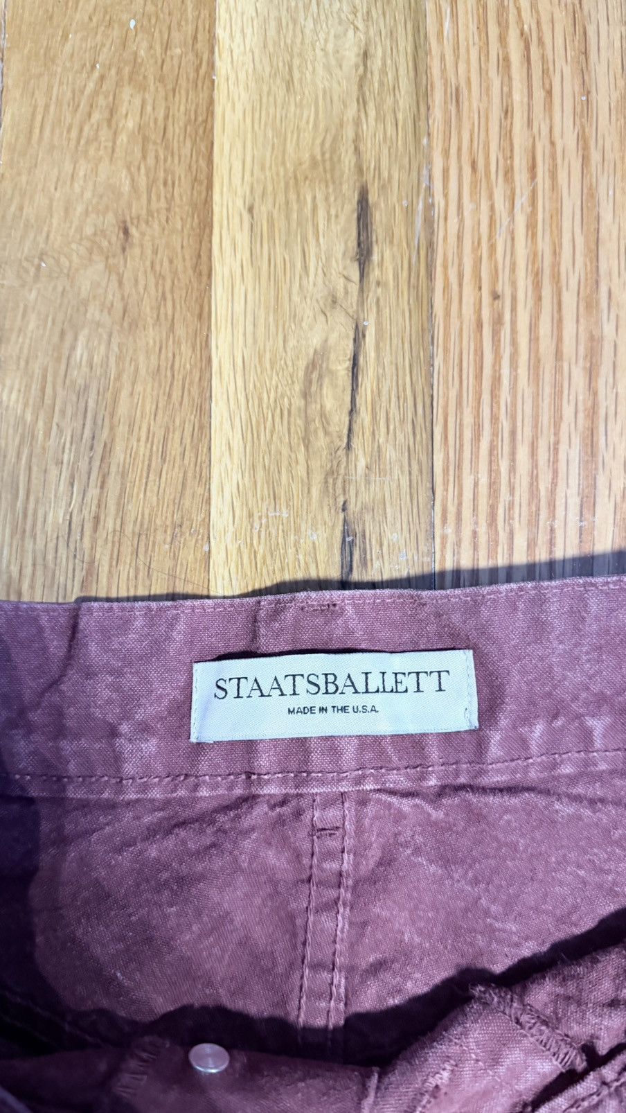 Staatsballett Staatsballet Maroon Washed Denim Pant size 33 Size US 33 - 2 Thumbnail