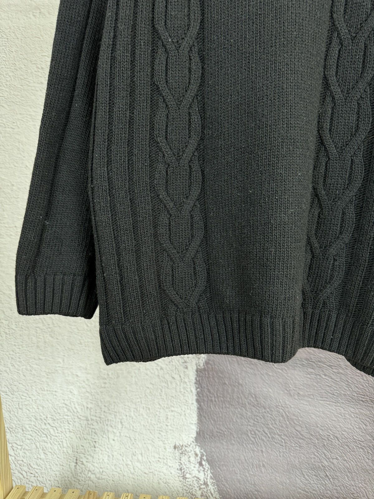 Lacoste Lacoste vintage 90s Black Wool cable knitted sweater Size US XL / EU 56 / 4 - 5 Thumbnail