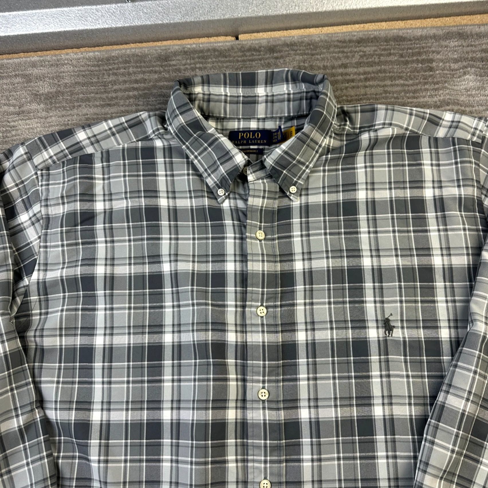 Polo Ralph Lauren Polo Ralph Lauren Shirt Mens 2XB 2XL Big Gray Performance Button Up Pony Size US XXL / EU 58 / 5 - 4 Thumbnail