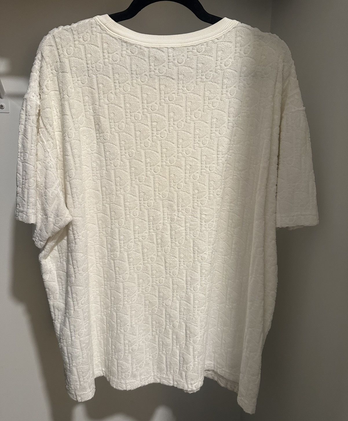 Dior Dior White Terry Oblique T-shirt Cotton Jacquard Size US XL / EU 56 / 4 - 2 Thumbnail