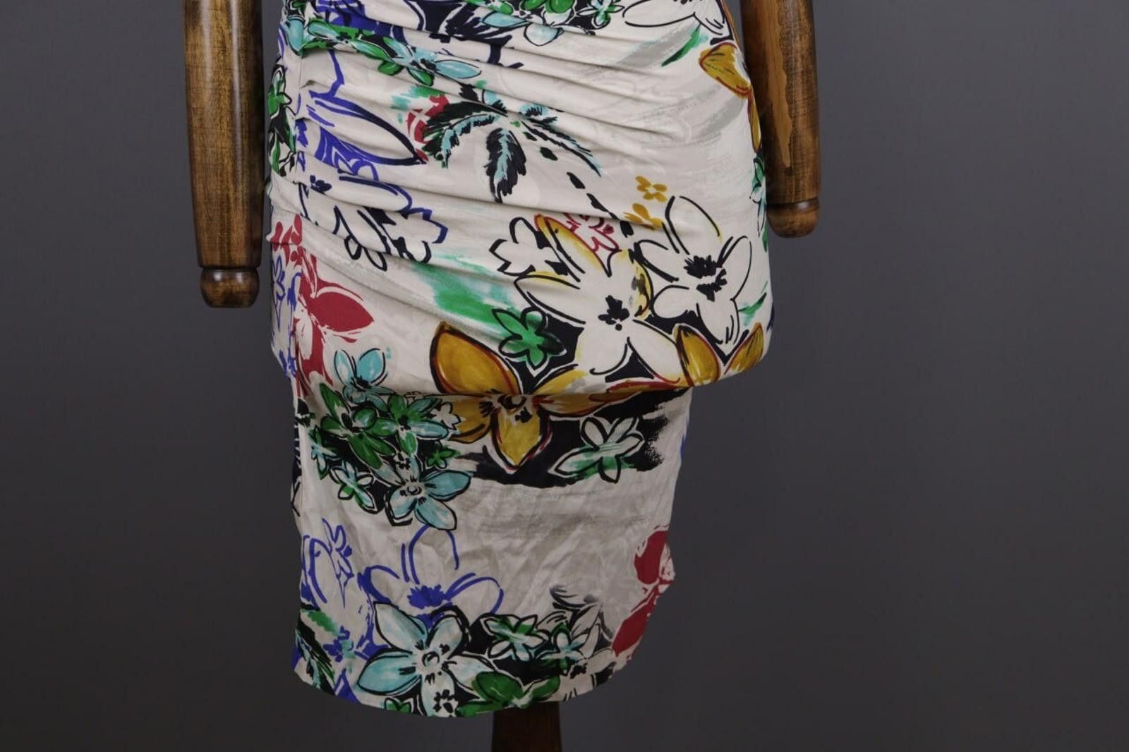 Etro Etro Milano White Floral Silk Bodycon Dress Size 42 / M Size M / US 6-8 / IT 42-44 - 3 Thumbnail