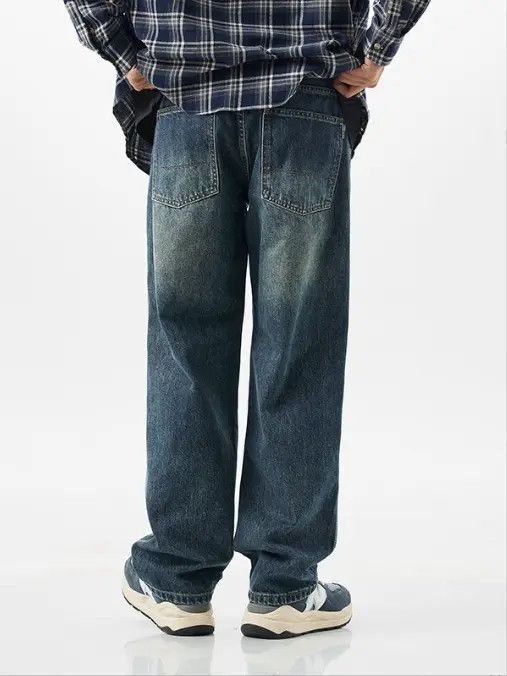 Japanese Brand Japanese retro distressed loose straight-leg slim jeans Size US 32 / EU 48 - 4 Thumbnail