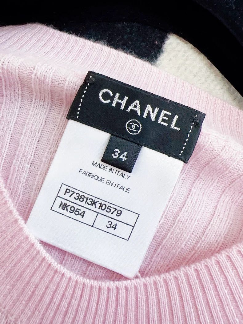 Chanel Chanel 22k pink texture striped knitted long sleeves Size XXS / US 00 / IT 34 - 4 Thumbnail