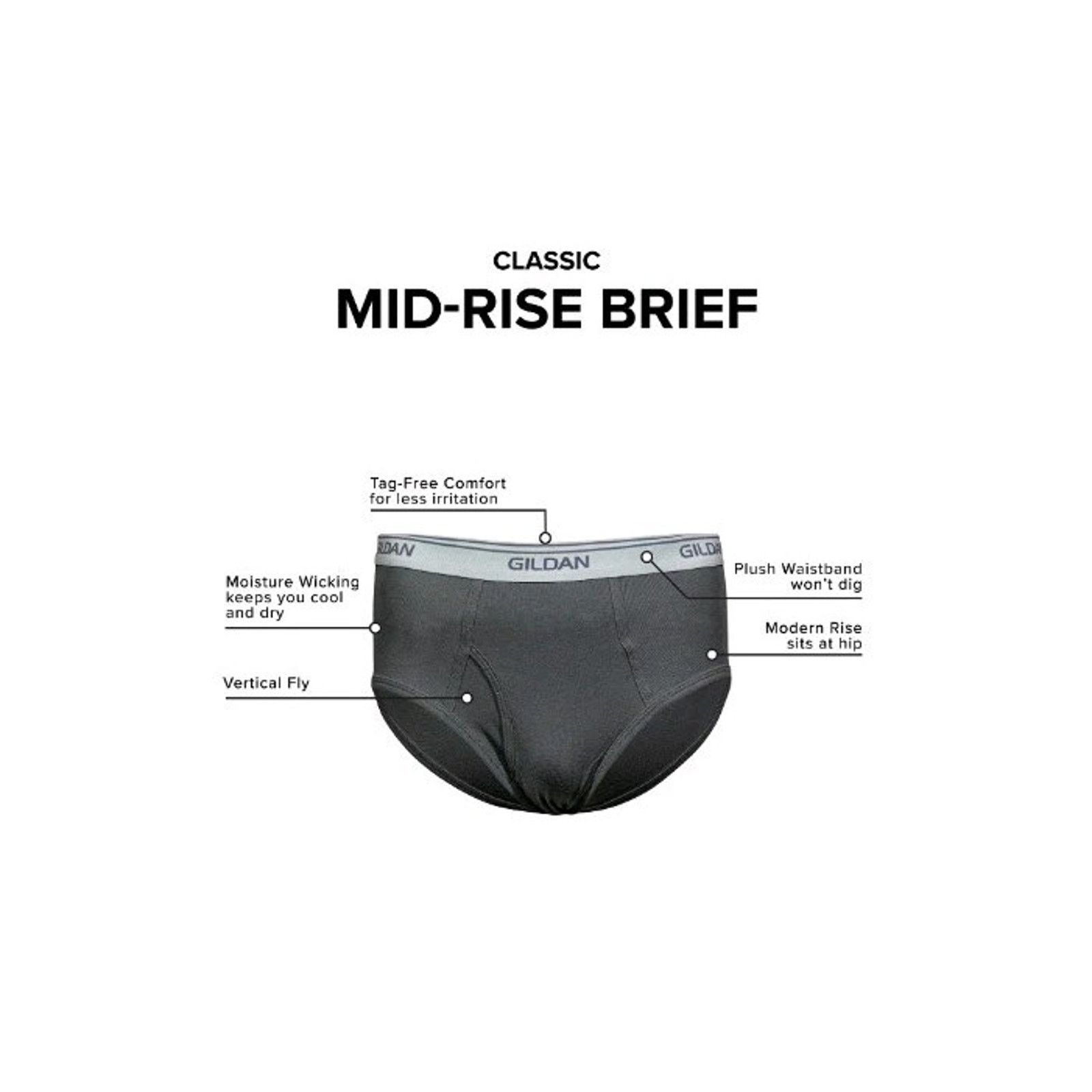 Gildan Gildan Men's Mid Rise Briefs Multi 10 Pack Size S 28"-30" Size 28 - 3 Thumbnail