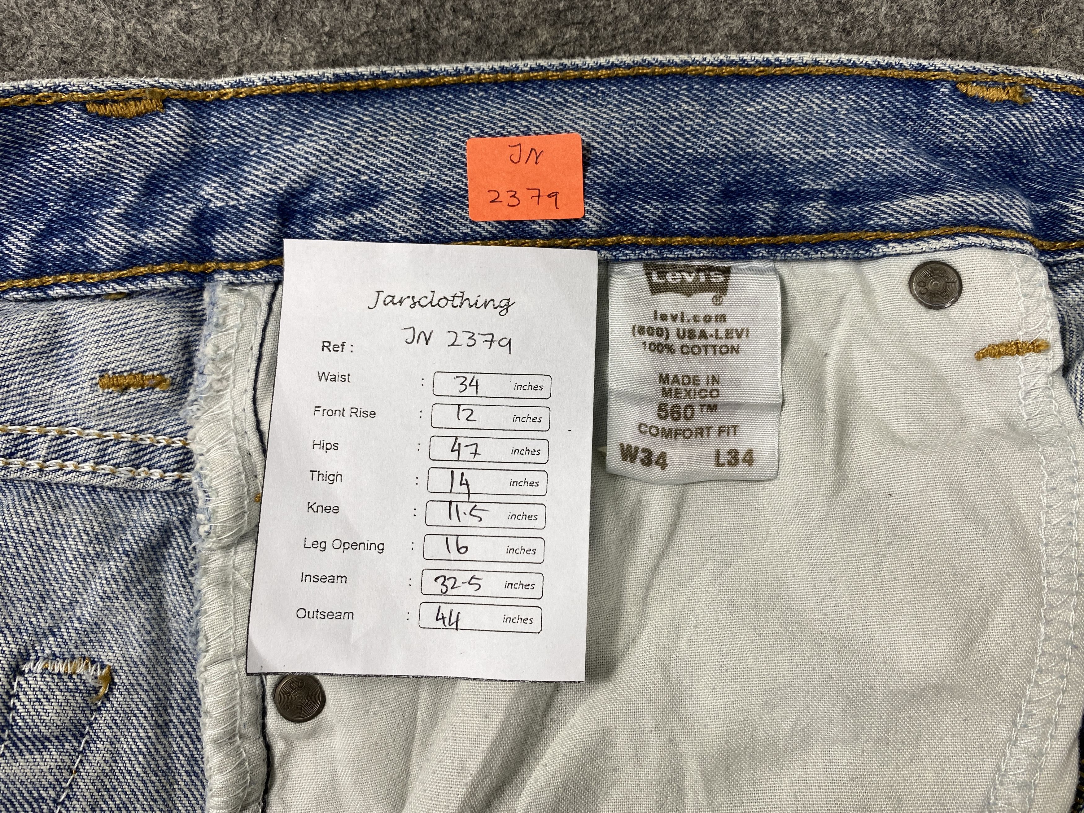 Levi's Faded Blue Vintage Levi's 560 34x32.5 Denim -JN2379 Size US 34 / EU 50 - 8 Thumbnail