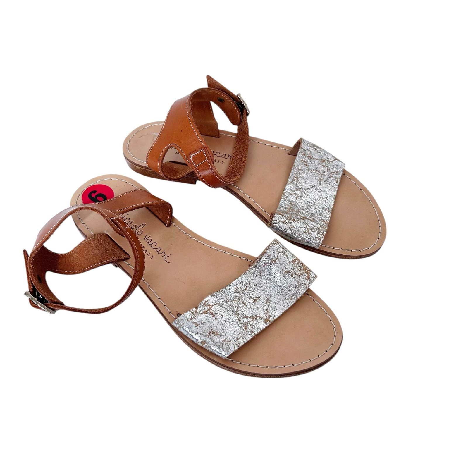 Other Niccolo Vacari Silver Leather Sandals Sz 6 Size US 6 / IT 36 - 1 Thumbnail