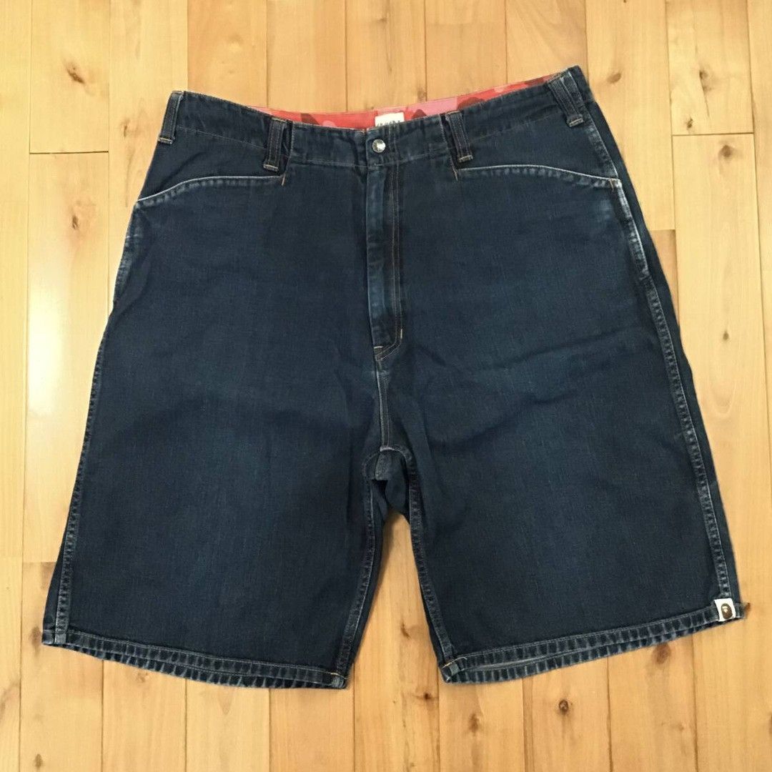 Bape BAPE LOGO Loose fit denim shorts a bathing ape ★size XL Size US 36 / EU 52 - 2 Thumbnail