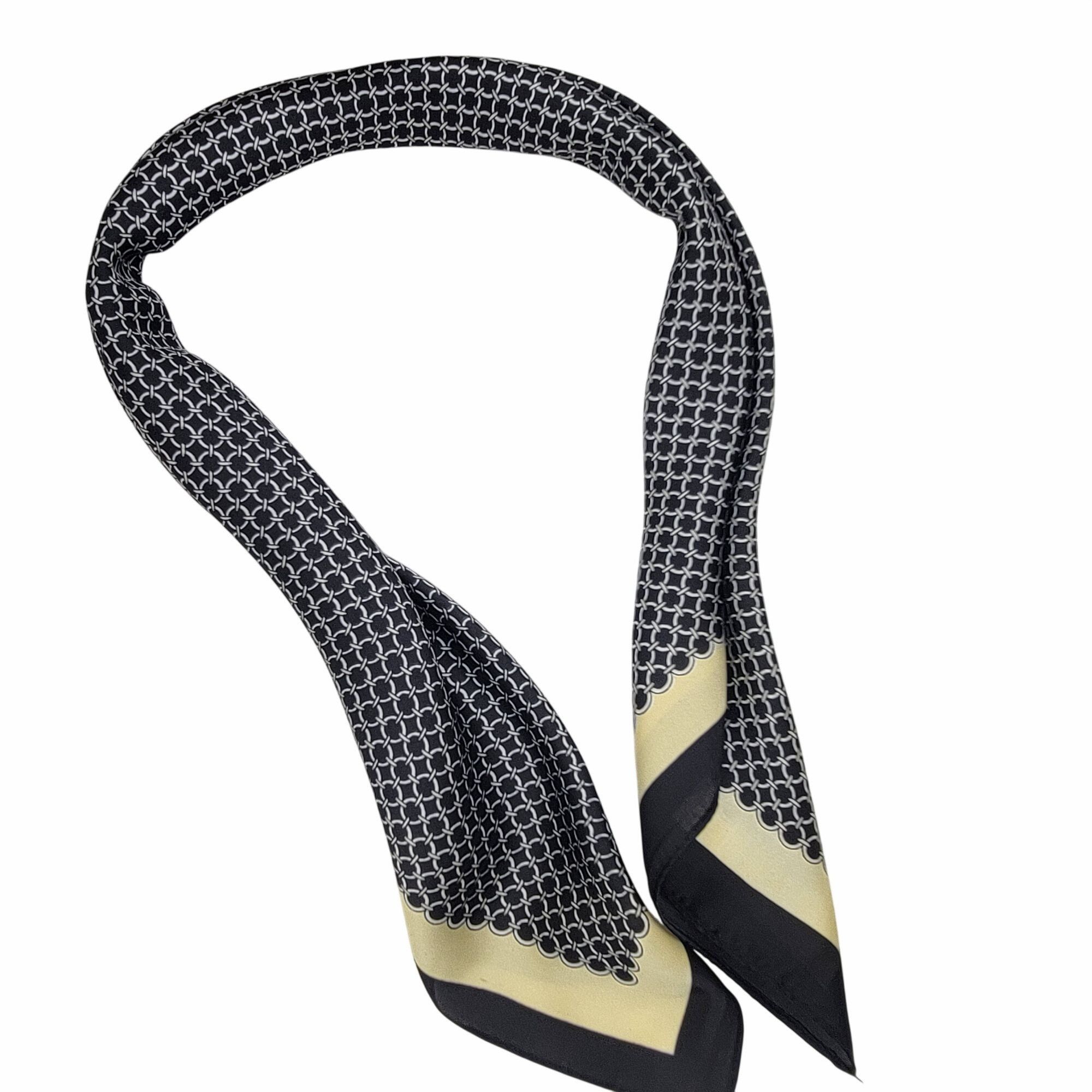 Other New Bandana Square Scarf Black and beige Elegant Classic hij Size ONE SIZE - 4 Thumbnail