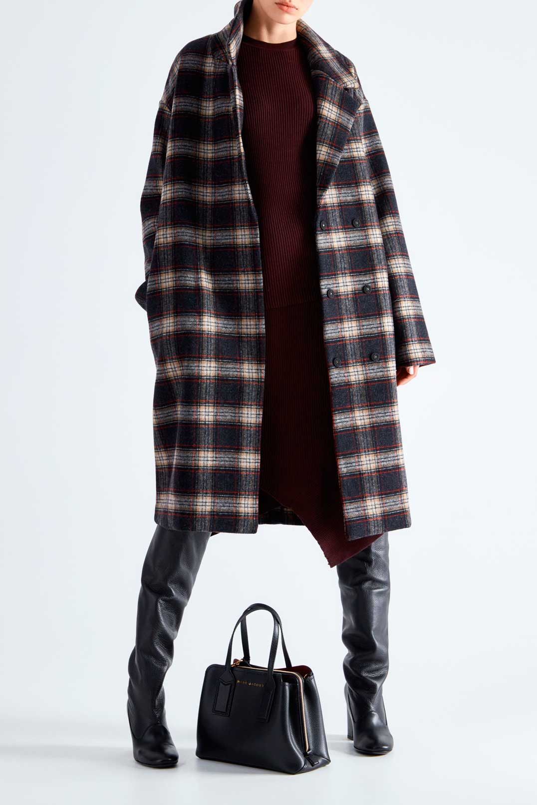 Designers Remix Two-Breasted Wool Checkered Coat