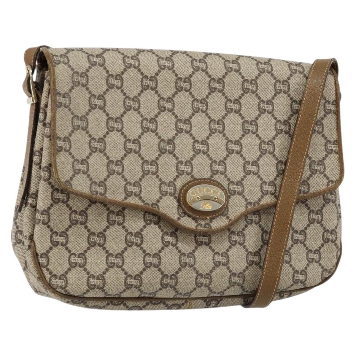 Gucci GUCCI GG Plus Canvas Shoulder Bag Pvc Leather Beige Size ONE SIZE - 1 Thumbnail