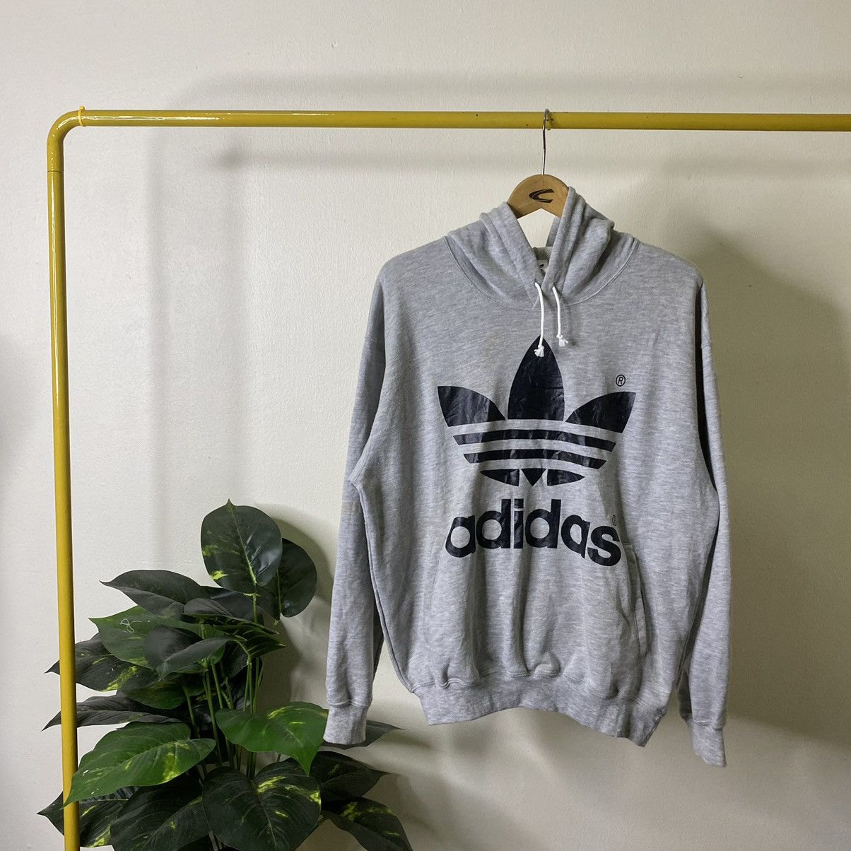 Adidas × Vintage Vintage 1990s Adidas Big Logo Pullover Hoodie Size US L / EU 52-54 / 3 - 1 Thumbnail