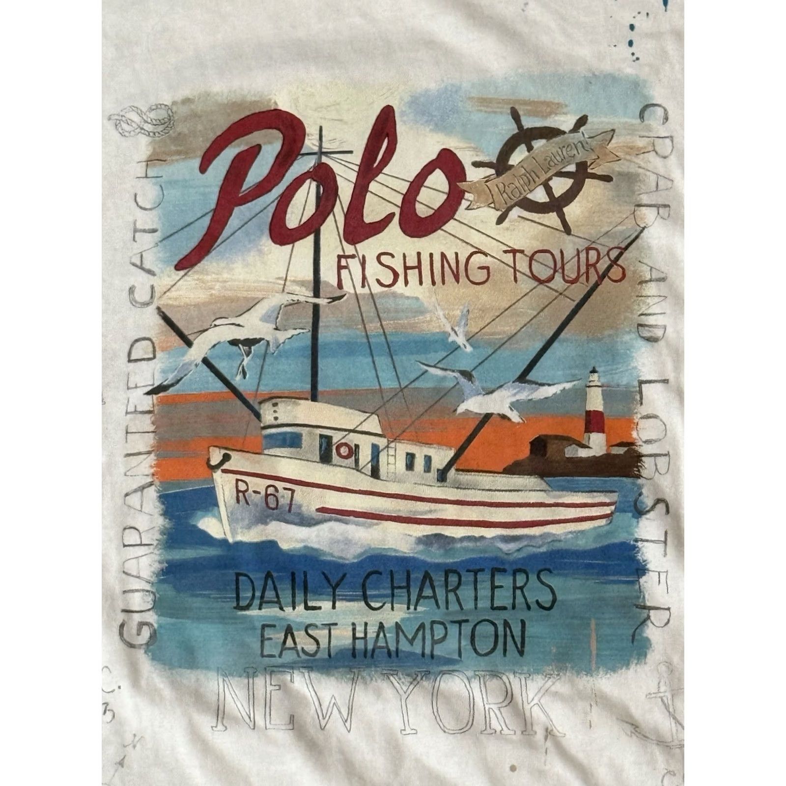 Ralph Lauren Polo Ralph Lauren T-Shirt Jersey Graphic Fishing Tours XL White Men Classic-Fit Size US XL / EU 56 / 4 - 3 Thumbnail