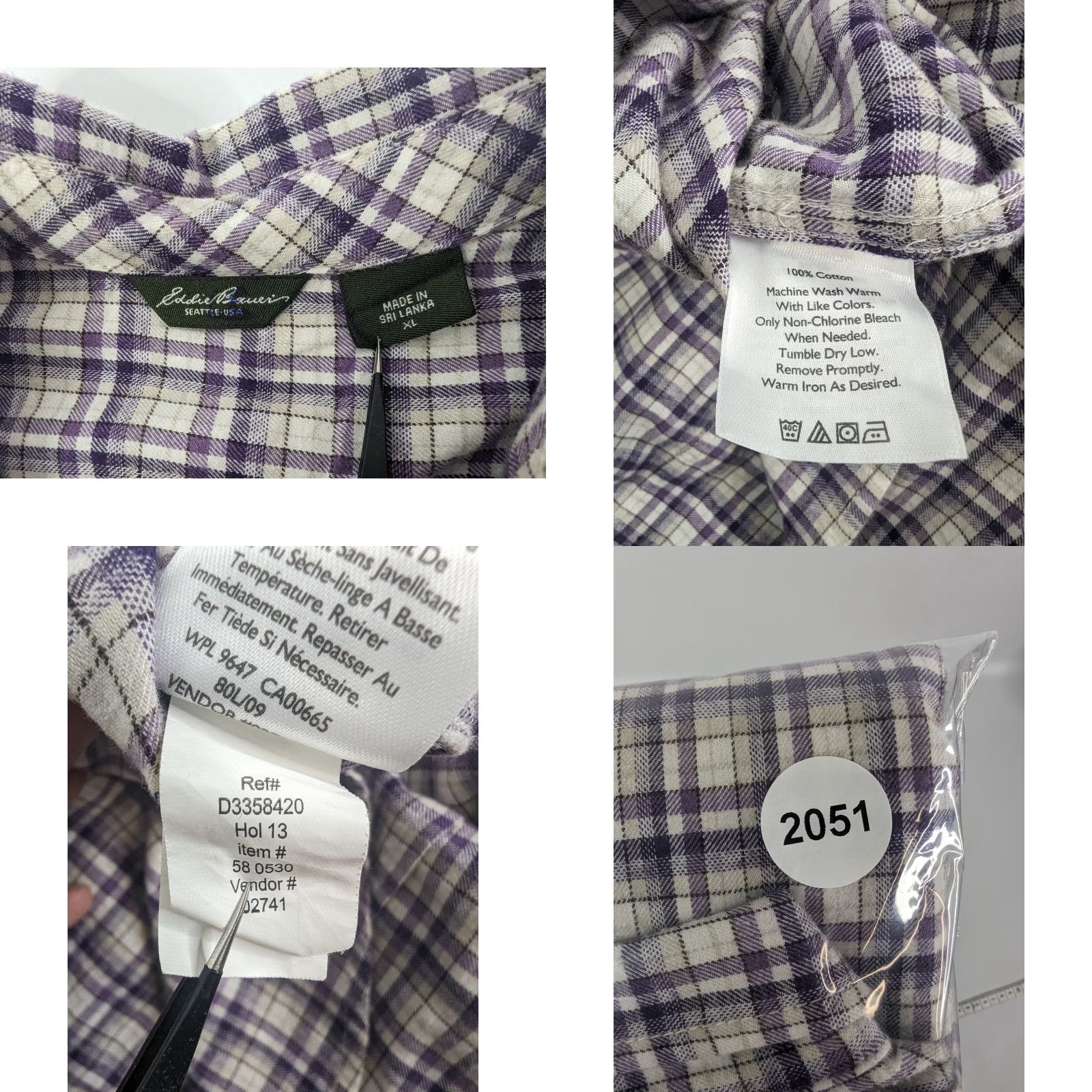 Eddie Bauer **Eddie Bauer Womens Button-Up Long Sleeve Plaid Shirt Size XL Purple** User: Eddie Bauer Womens Button-Up Long Sleeve Plaid Shirt Size XL Purple Size XL / US 12-14 / IT 48-50 - 8 Thumbnail
