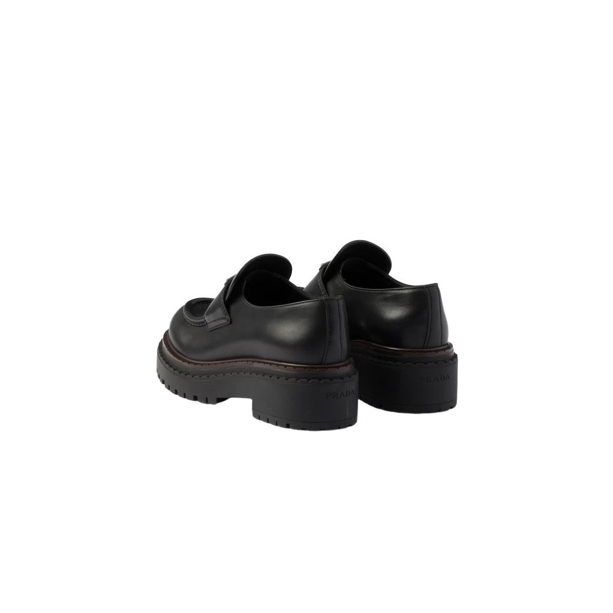 Prada PRADA Double Chocolate $1250 Black Loafers New & Authentic ( Size US 8 / IT 38 - 4 Thumbnail