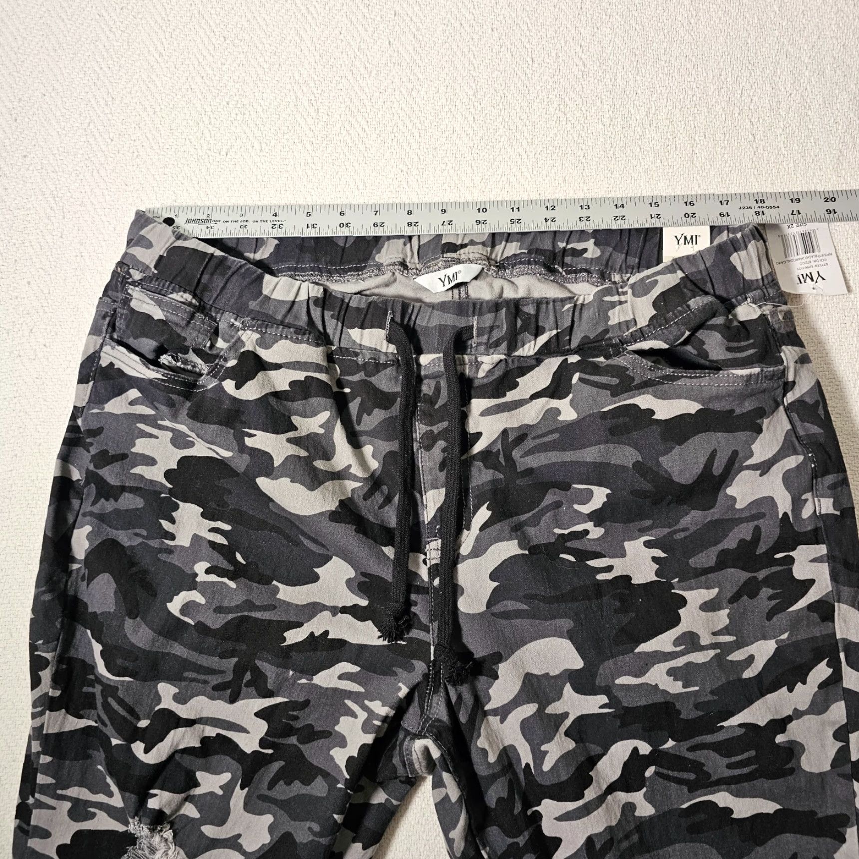 Vintage YMI Jeans Jogger Womens Size 2X Elastic Waist Distressed Pull On Camouflage Shirt Jeans? Size 40" / US 18 - 3 Thumbnail