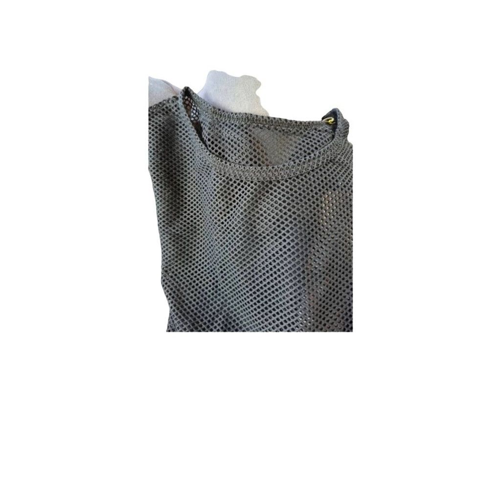 Other Cajubrasil Women's Fishnet Crop Tee Solid Black See Thru Size L / US 10 / IT 46 - 3 Thumbnail