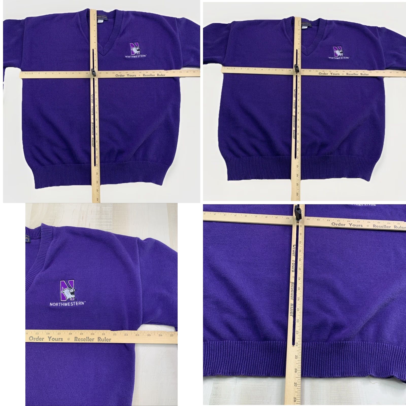 Vintage VINTAGE Andrew Rohan Northwestern Wildcats V Neck Sweater XL Mens Purple 90s USA Embroidered Logo Size US XL / EU 56 / 4 - 8 Thumbnail
