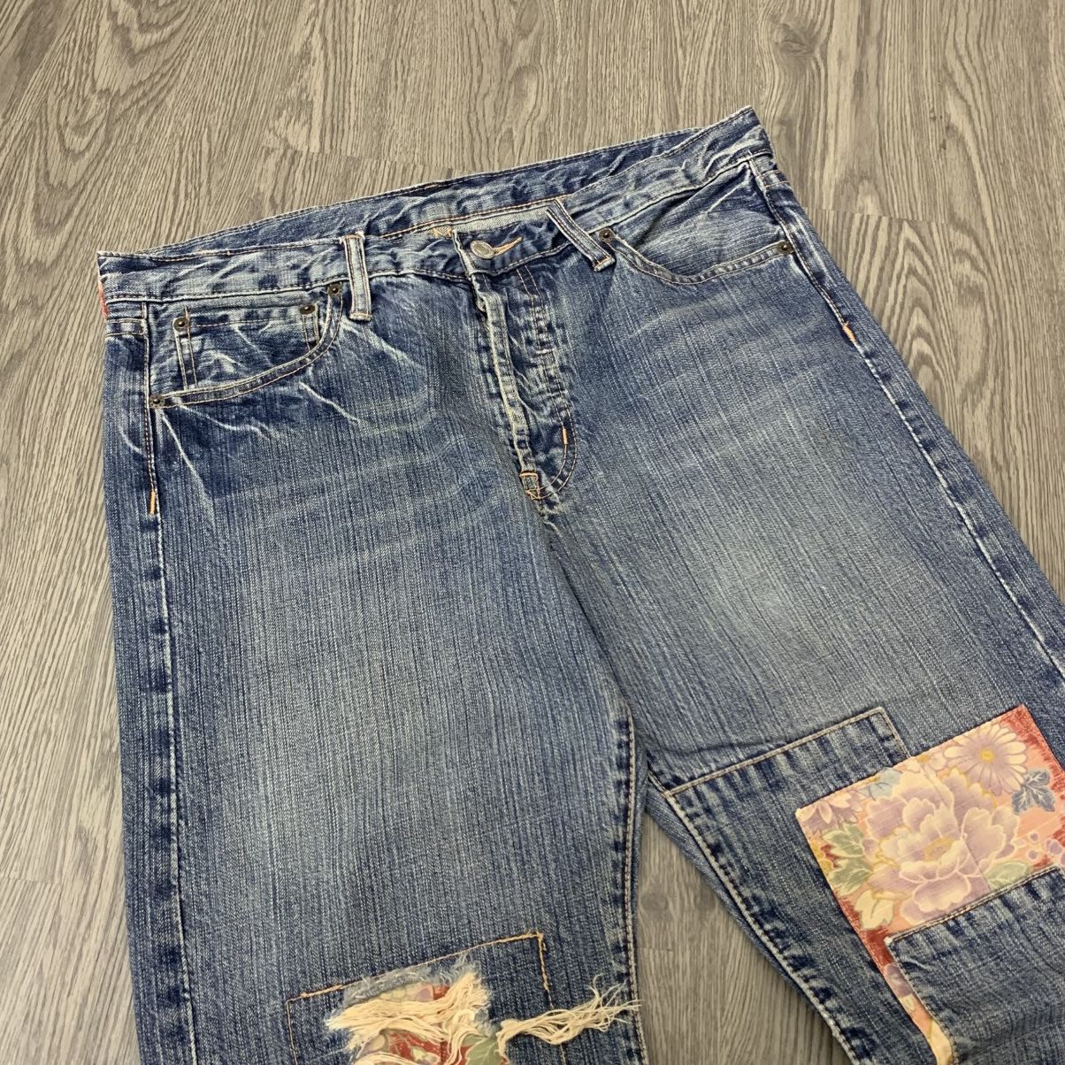 Takeo Kikuchi 🇯🇵Vintage'90s TAKEO KIKUCHI Distressed Patchwork Pant🇯🇵 Size US 35 - 3 Thumbnail