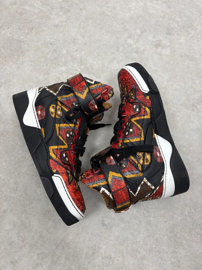 Givenchy AW2015 Givenchy Persan Red Mozaic High Leather Tyson Sneakers by Riccardo Tisci Size US 7 / EU 40 - 6 Thumbnail