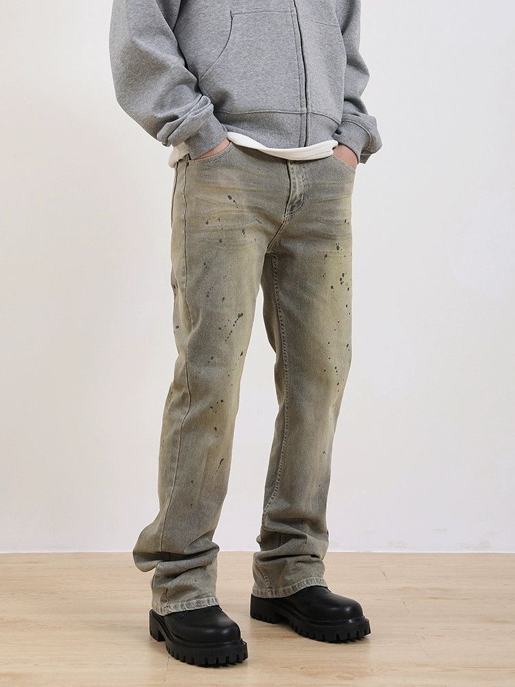 Jean × Vintage washed faded paint punk grunge bootcut jeans Size US 32 / EU 48 - 5 Thumbnail