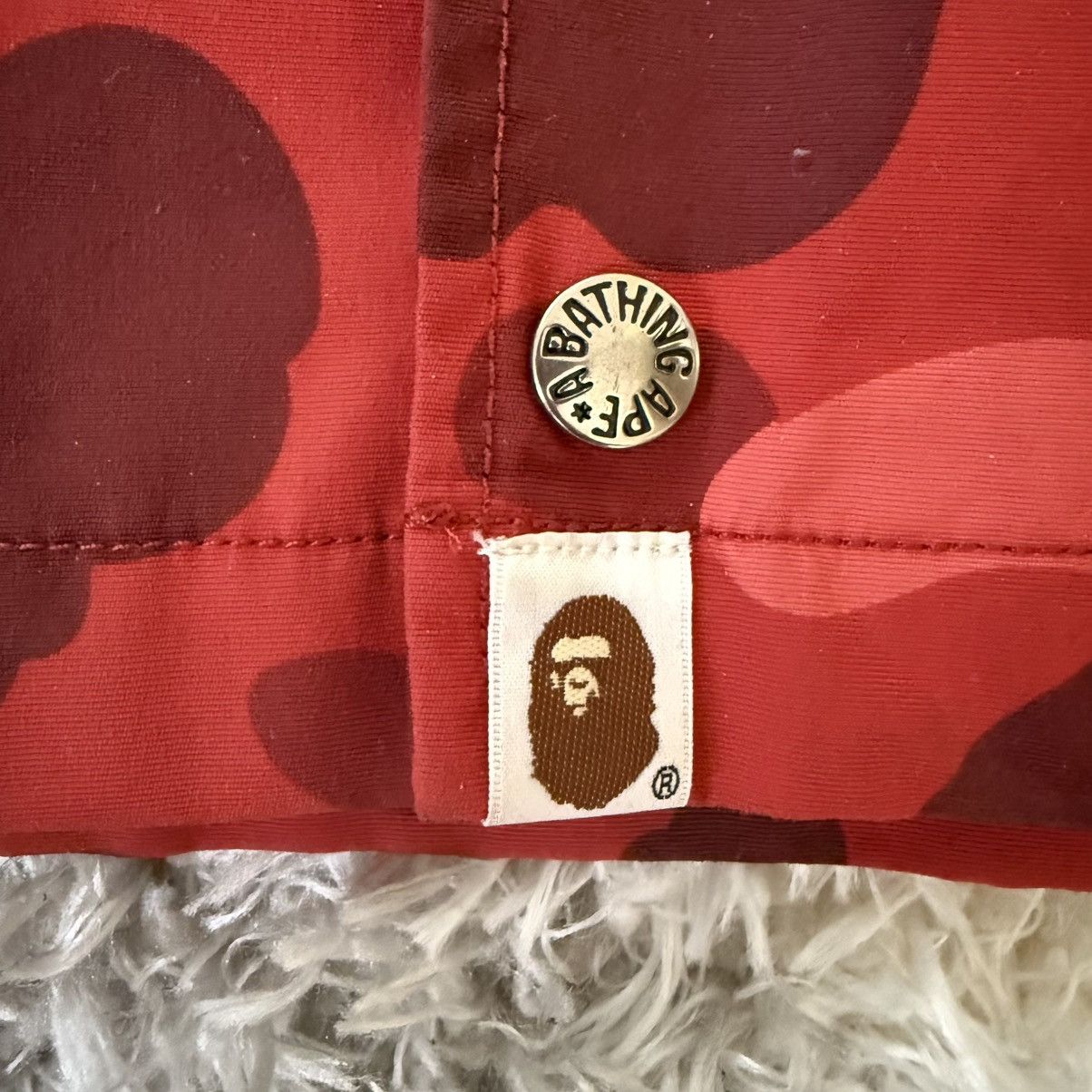 Bape Bape red camo college coach jacket Size US M / EU 48-50 / 2 - 4 Thumbnail