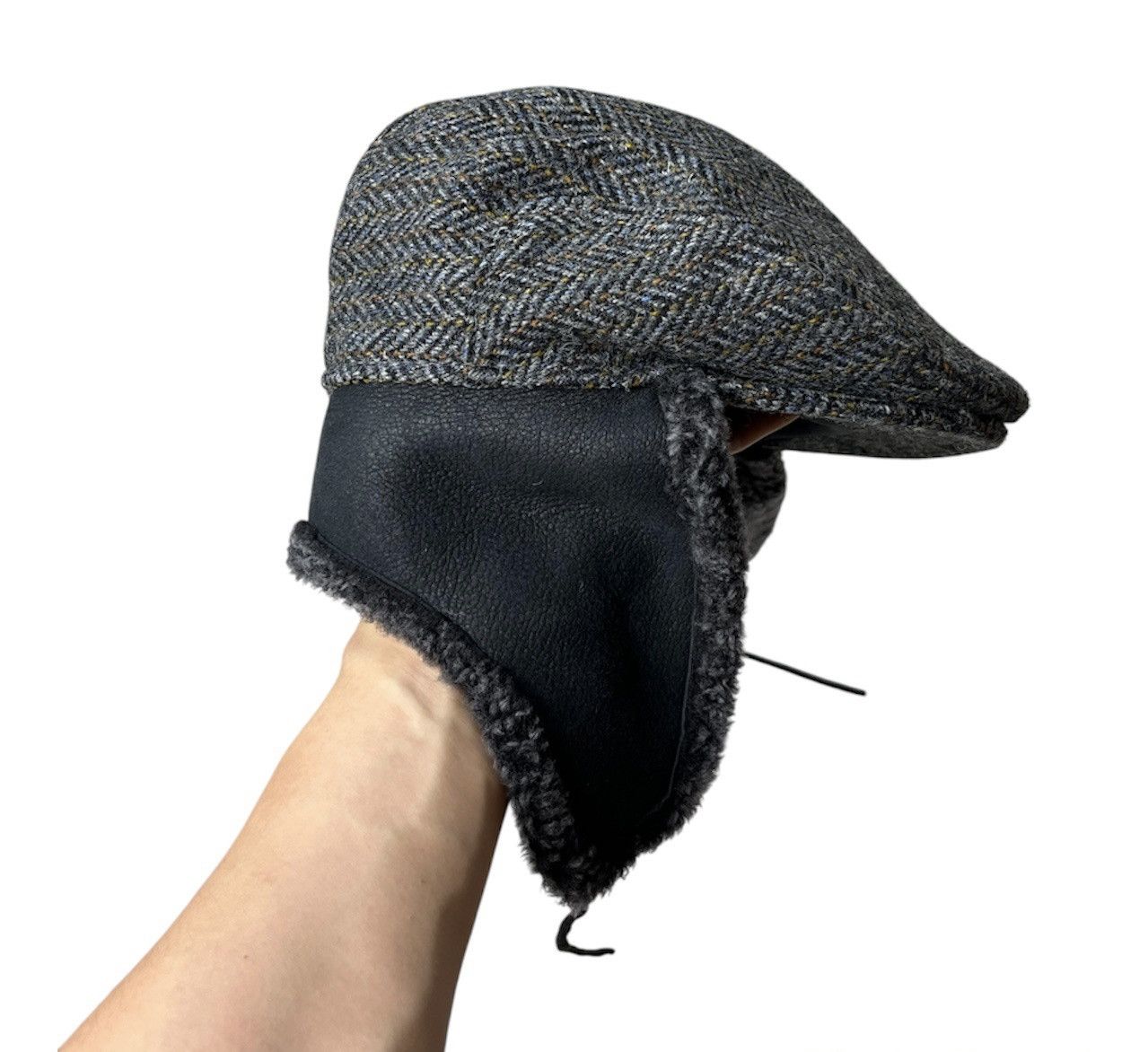 Designer × Harris Tweed × Vintage Bullani Harris Tweed wool winter insulated flat hat beret Size ONE SIZE - 1 Thumbnail