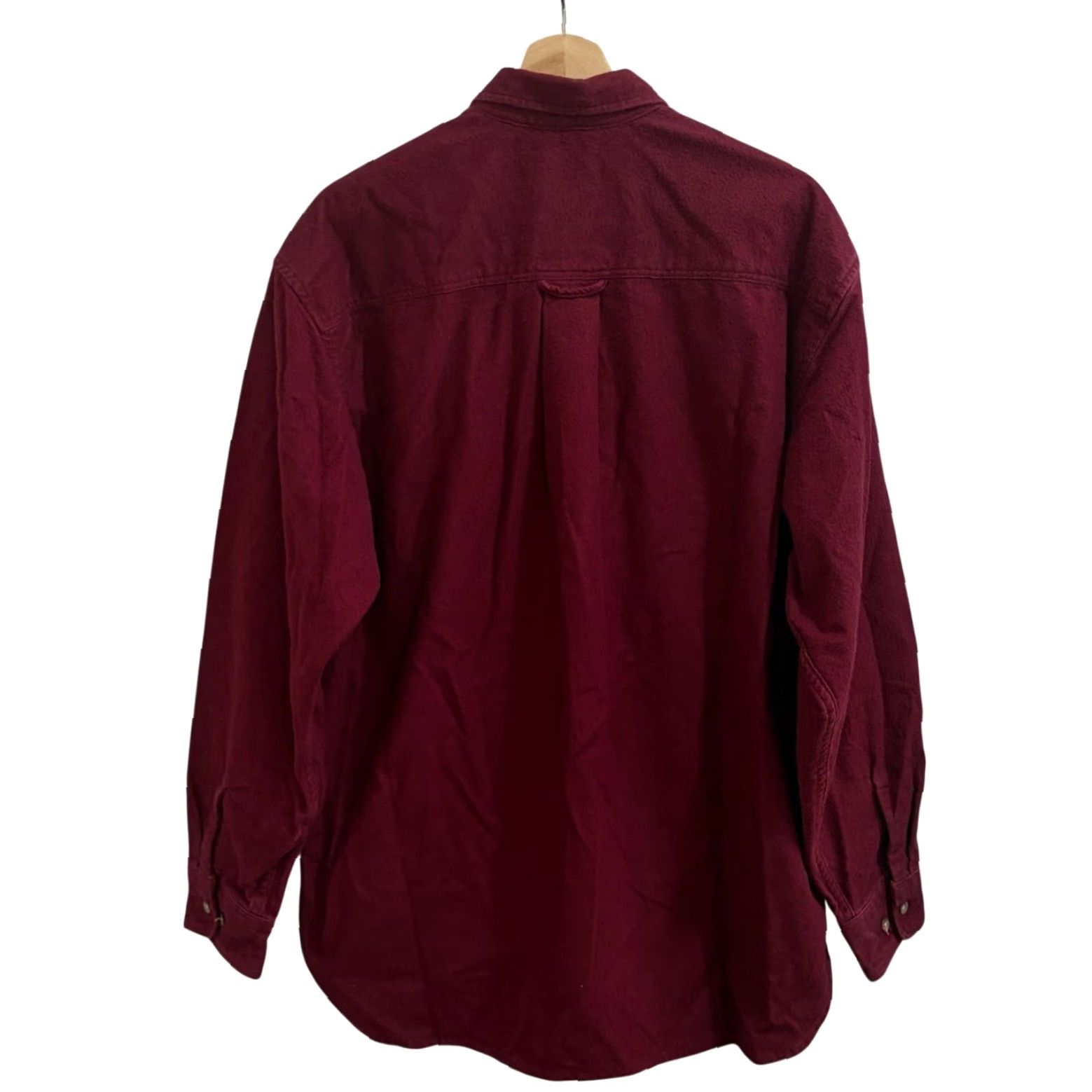Eddie Bauer VINTAGE Eddie Bauer Shirt Mens Large Burgundy Heavy Flannel USA Chamois Cloth Solid Button-Up Long Sleeve Pocketed 80s Size US L / EU 52-54 / 3 - 2 Thumbnail