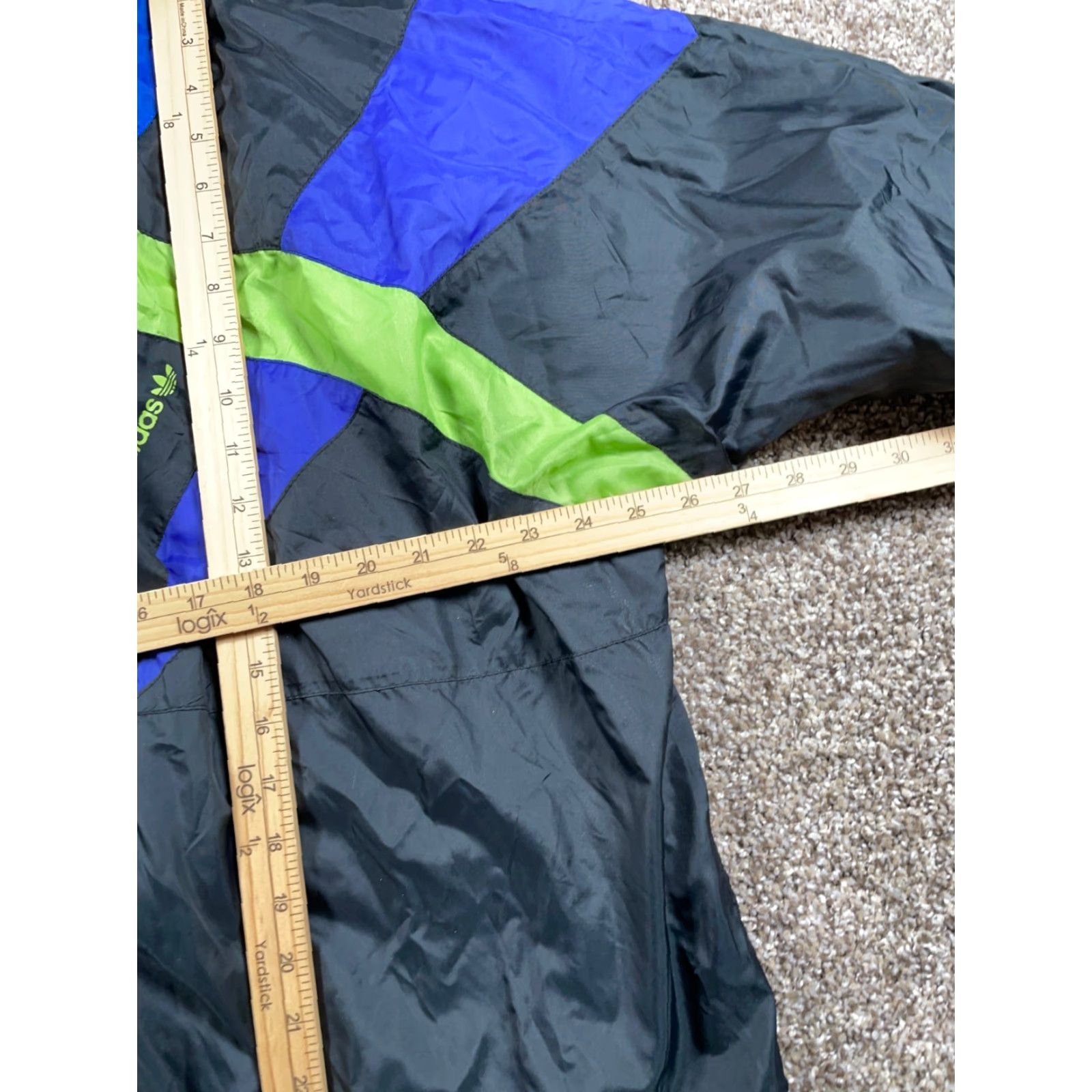Adidas VINTAGE 80s adidas Windbreaker Jacket Adult XL Black Neon Green Trefoil Mens Size US XL / EU 56 / 4 - 7 Thumbnail