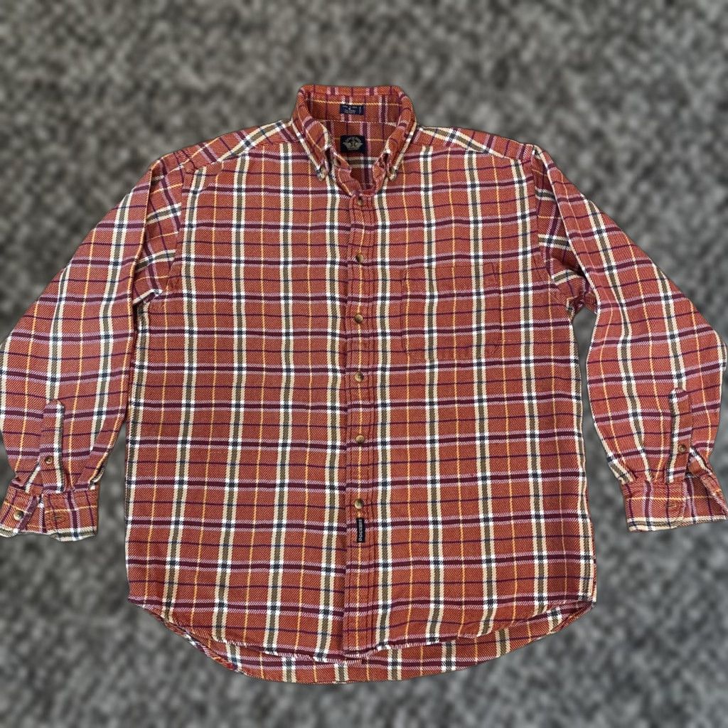 Dockers VINTAGE Dockers Shirt Mens M Button-Down Long Sleeve Plaid Orange Cotton Shirt Casual Classic Preppy Vintage Mens Size US M / EU 48-50 / 2 - 1 Thumbnail