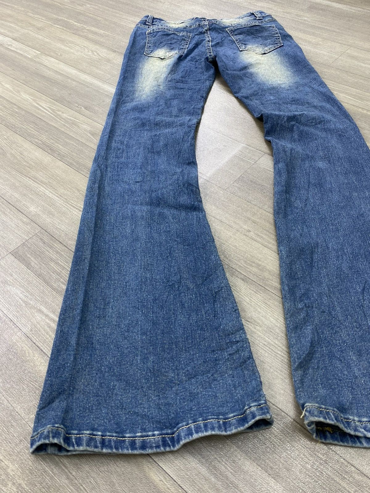 If Six Was Nine 2000s Japanese Studded Faded Lgb Y2K Punk Style Flared Jeans Size US 28 / EU 44 - 12 Thumbnail
