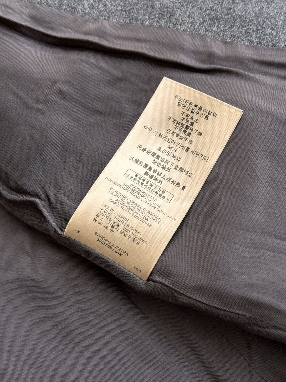 Burberry × Vintage Vintage Burberry Brit Luxury W’ Wool Grey Blend Peacoat Size S / US 4 / IT 40 - 15 Thumbnail