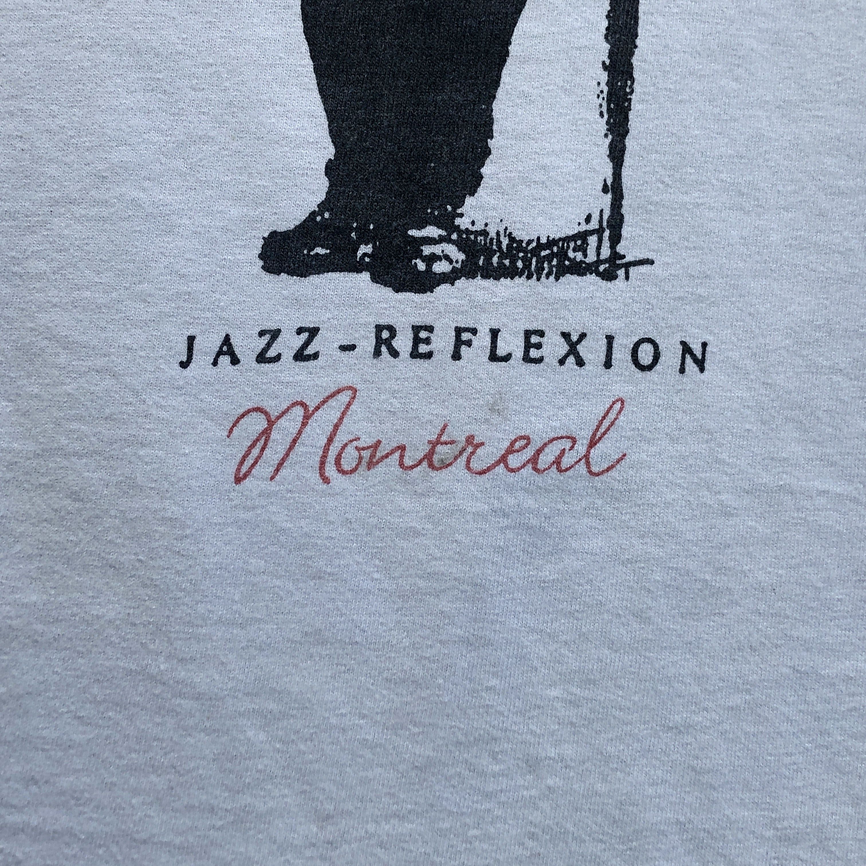American Apparel 90s Jazz Reflexion White Tee L single stich Size US L / EU 52-54 / 3 - 5 Thumbnail