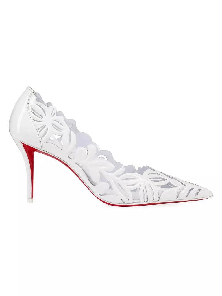 Christian Louboutin oc11z0525 Apostropha Petunia 80 Pvc Pumps in White Size US 11 / IT 41 - 2 Thumbnail