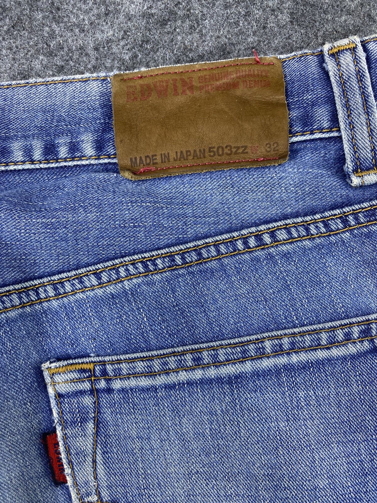Edwin × Jean × Vintage Edwin 503zz Distress Blue Wash Jeans - J970 Size US 34 / EU 50 - 10 Thumbnail