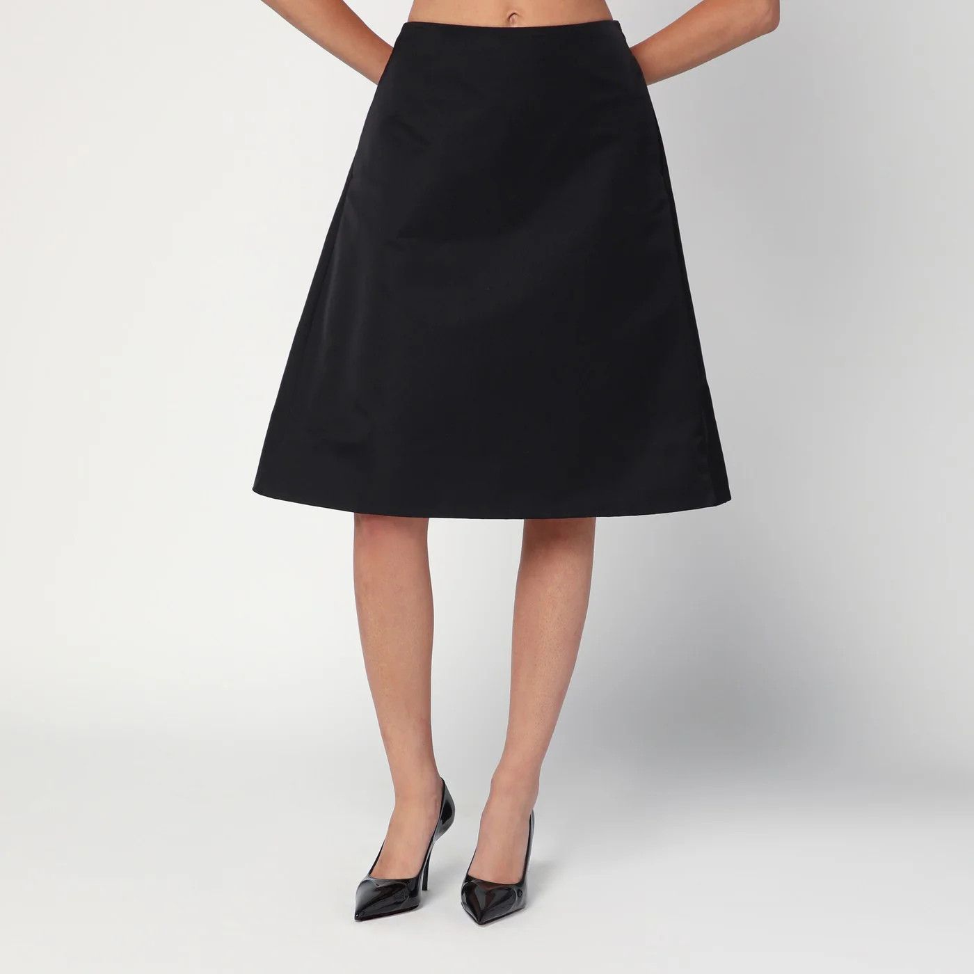 Alexander McQueen o1d2blof0426 Flared Silk Blend Skirt in Black Size 28" / US 6 / IT 42 - 5 Thumbnail