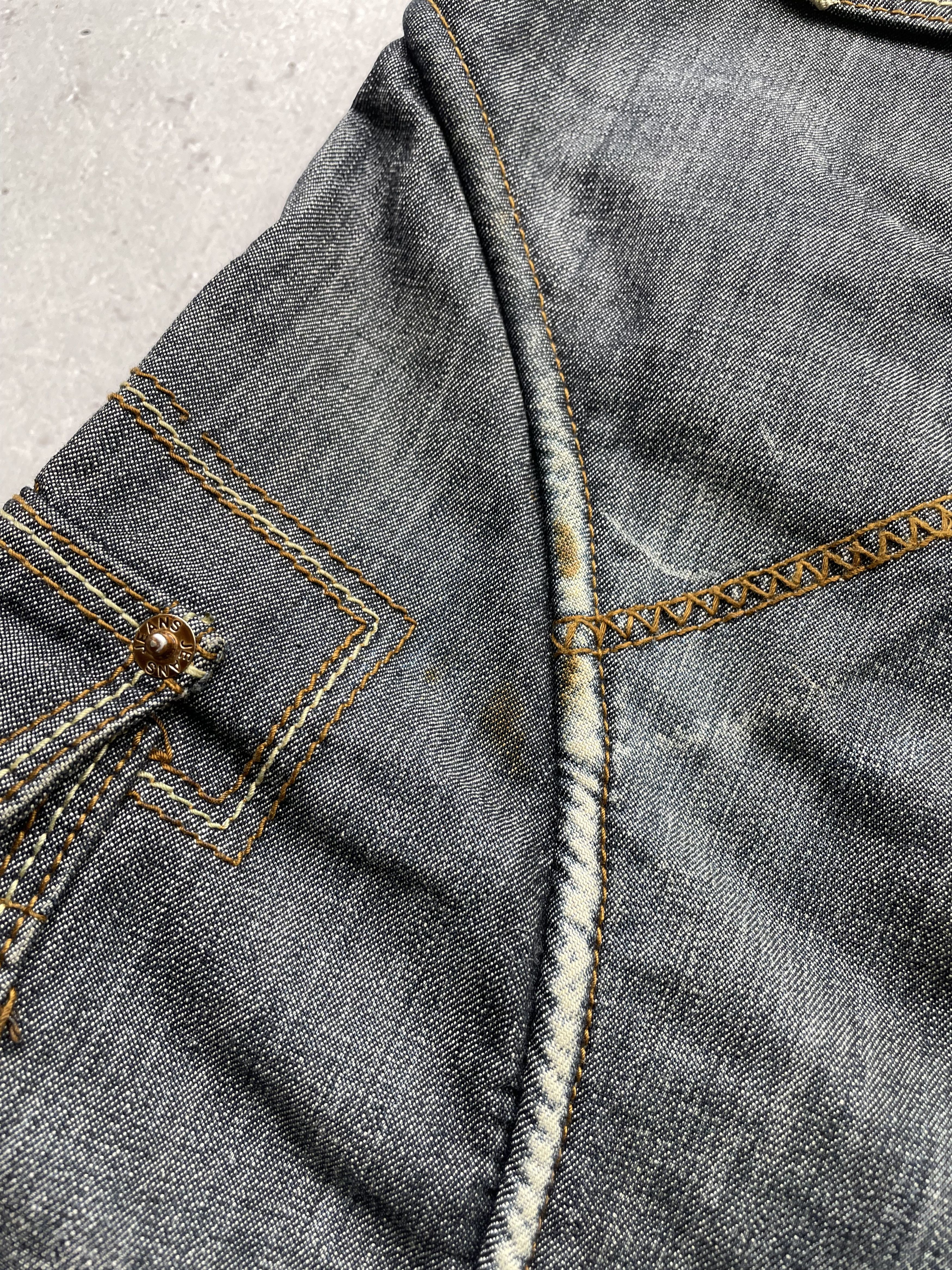 Vintage Vintage Cargo Bondage Denim Mini Skirt Size 34" / US 12 / IT 48 - 9 Thumbnail