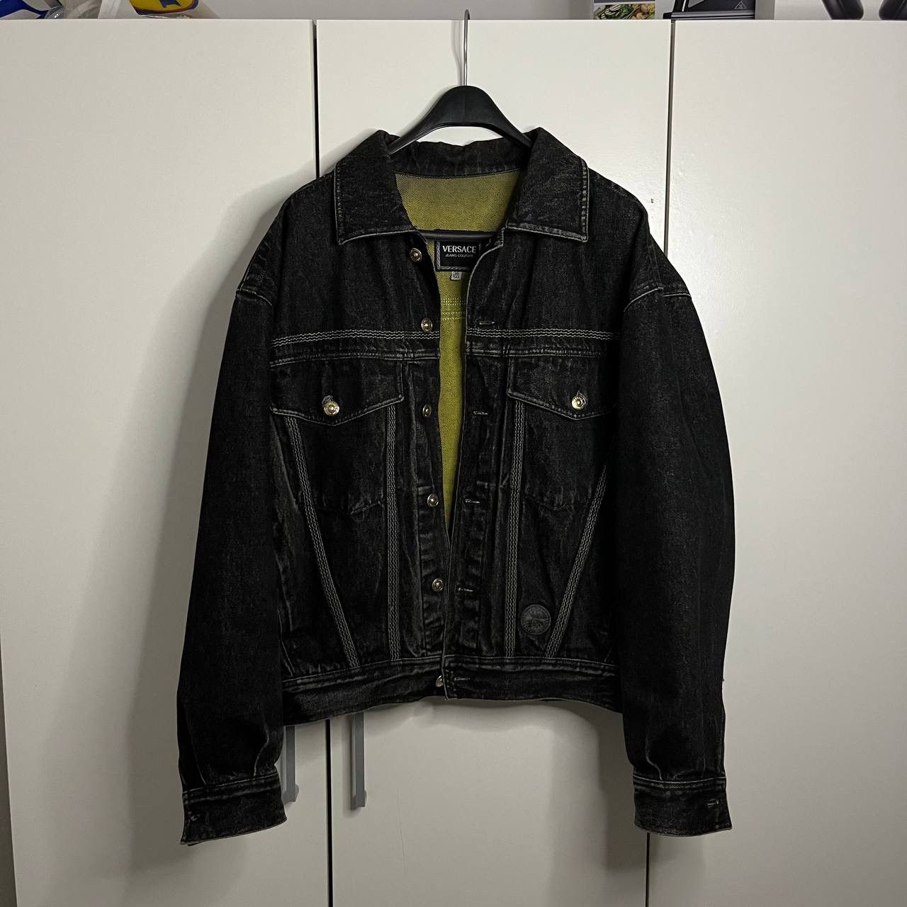 Japanese Brand × Versace Jeans Couture Vintage Versace Black Denim Jacket Size US M / EU 48-50 / 2 - 1 Thumbnail